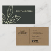 黒モダンコンテンポラリー錆茶葉製品 名刺 (正面/裏面)