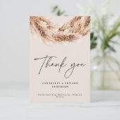 黒モダンシックなパンパ結婚スグラスの写真 サンキューカード (スタンド正面)