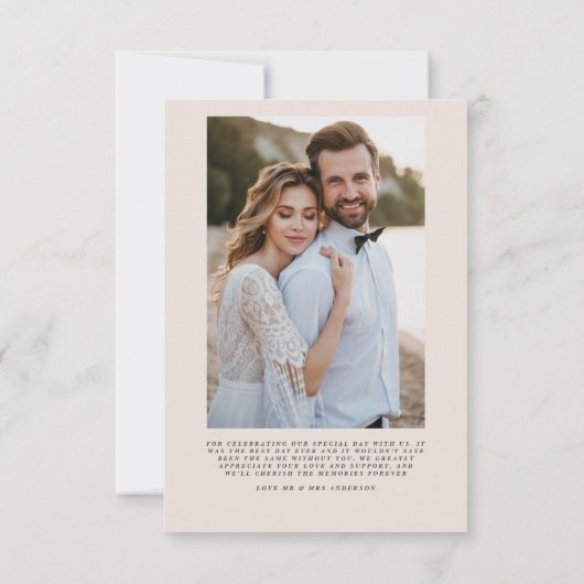 黒モダンシックなパンパ結婚スグラスの写真 サンキューカード (裏面)