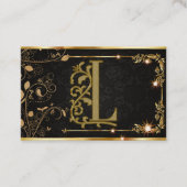 黒モダンシック美容師スクリプトシグネチャー 名刺 (正面)