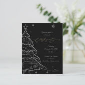黒モダンシャルボードクリスマスディナー招待状 (スタンド正面)