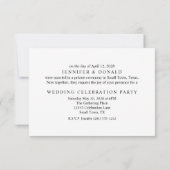 黒モダンシンプルたった今結婚しました結婚スクリプト (裏面)