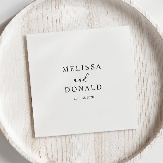 黒モダンシンプルの結婚Script スタンダードカクテルナプキン