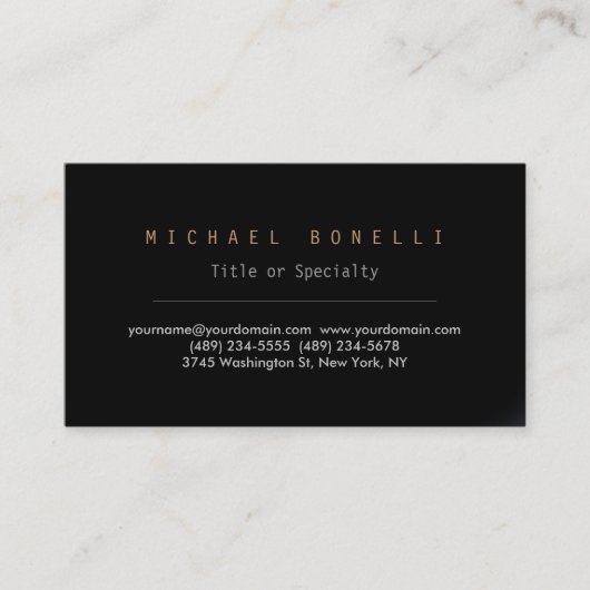 黒モダンシンプルスタイリッシュ名刺 名刺 (正面)