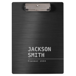 黒モダンシンプルパーソナライズされた名プロフェッショナル クリップボード