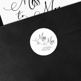 黒モダンシンプル恋しく思ブライダルシャワー ラウンドシール