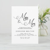 黒モダンシンプル恋しく思ブライダルシャワー 招待状 (スタンド正面)