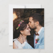 黒モダンシンプル白ミニマルフローラつる植物 セーブザデート (裏面)