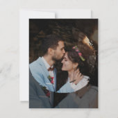 黒モダンシンプル白ミニマルフローラつる植物 セーブザデート (裏面)