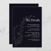 黒モダンシンプル白ミニマルフローラつる植物 セーブザデート (正面/裏面)