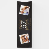 黒モダンシンプル金ゴールドエレガントスクリプトb 横断幕 (縦)