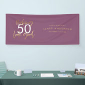 黒モダンシンプル金ゴールドエレガントスクリプトb 横断幕 (トレードショー)