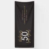 黒モダンシンプル金ゴールドエレガント脚本 横断幕 (縦)