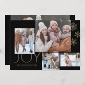 黒モダンシンプル金ゴールド数々の写真 シーズンカード (正面/裏面)