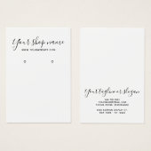 黒モダンシンプル・白イヤリング表示カード (正面&裏面)