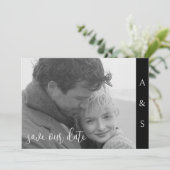 黒モダンシンプルB/W写真水平 セーブザデート (スタンド正面)