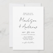 黒モダンスカジュアルト結婚スクリプト 招待状 (正面)