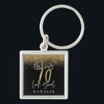 黒モダンスタイリッシュと金ゴールドのグリッター70誕生日 キーホルダー<br><div class="desc">黒モダンと金ゴールド効果グリッター70th誕生日プレゼント。コレクションのエレガント一部スタイリッシュ。</div>