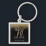 黒モダンスタイリッシュと金ゴールドのグリッター70誕生日 キーホルダー<br><div class="desc">黒モダンと金ゴールド効果グリッター70th誕生日プレゼント。コレクションのエレガント一部スタイリッシュ。</div>