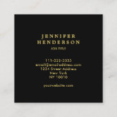 黒モダンスタイリッシュと金ゴールドのプロフェッショナル広場 スクエア名刺 (裏面)