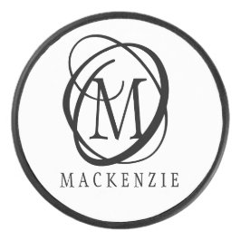 黒モダンスタイリッシュモノグラム アイスホッケーパック