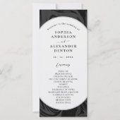 黒モダンスタイリッシュ大理石結婚式 プログラム (正面)