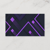 黒モダンスタイリッシュ幾何壁紙 名刺 (裏面)