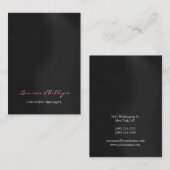 黒モダンスタイリッシュ灰色ピンクプロフェッショナル 名刺 (正面/裏面)