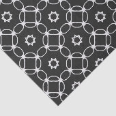 黒モダンスタイリッシュ白の幾何学的パターン 薄葉紙 (詳細)