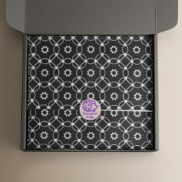 黒モダンスタイリッシュ白の幾何学的パターン 薄葉紙