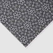 黒モダンスタイリッシュ白の幾何学的パターン 薄葉紙 (詳細)