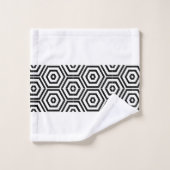 黒モダンスタイリッシュ白バスルーム バスタオルセット (ウォッシュタオル)