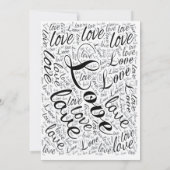 黒モダンスタイリッシュ白結婚式招待状 招待状 (裏面)