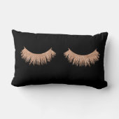 黒モダンスタイリッシュ睫毛メイクアップ装飾用クッション ランバークッション (裏面)