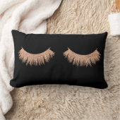 黒モダンスタイリッシュ睫毛メイクアップ装飾用クッション ランバークッション (ブランケット)