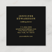 黒モダンスタイリッシュ金ゴールドブルーアイスプロフェッショナル スクエア名刺 (裏面)