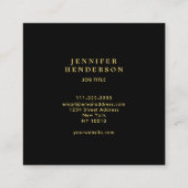 黒モダンスタイリッシュ金ゴールドプロフェッショナル スクエア名刺 (裏面)