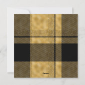 黒モダンスタイリッシュ金ゴールド格子縞 | フォトクリスマス シーズンカード (裏面)