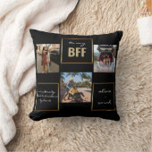 黒モダンスタイリッシュ金ゴールドBFF 3写真 クッション (ブランケット)