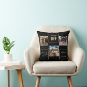 黒モダンスタイリッシュ金ゴールドBFF 3写真 クッション (椅子)