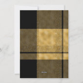黒モダンスタイリッシュ&金ゴールド格子写真クリスマス シーズンカード (裏面)