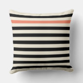黒モダンストライプの色または任意の色の装飾用クッション クッション (裏面)