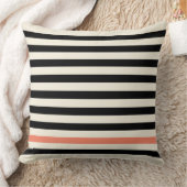 黒モダンストライプの色または任意の色の装飾用クッション クッション (ブランケット)