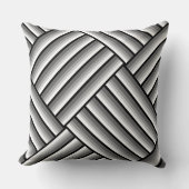 黒モダンストライプ白とグレーのクール服 クッション (正面)