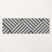 黒モダンストライプ白とグレーのクール服 ヨガマット (裏面(横))