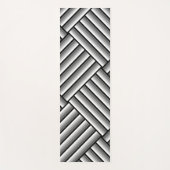 黒モダンストライプ白とグレーのクール服 ヨガマット (正面)