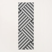 黒モダンストライプ白とグレーのクール服 ヨガマット (裏面)