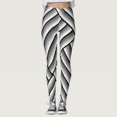 黒モダンストライプ白とグレーのクール服 レギンス (正面)