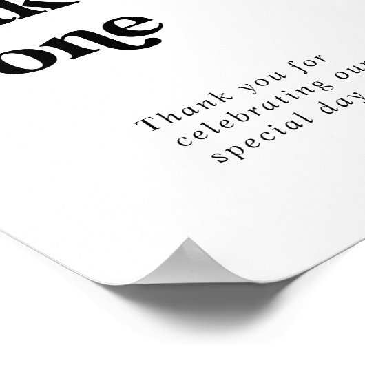 黒モダンタイポグラフィお願い一つ引き立て ポスター (角)