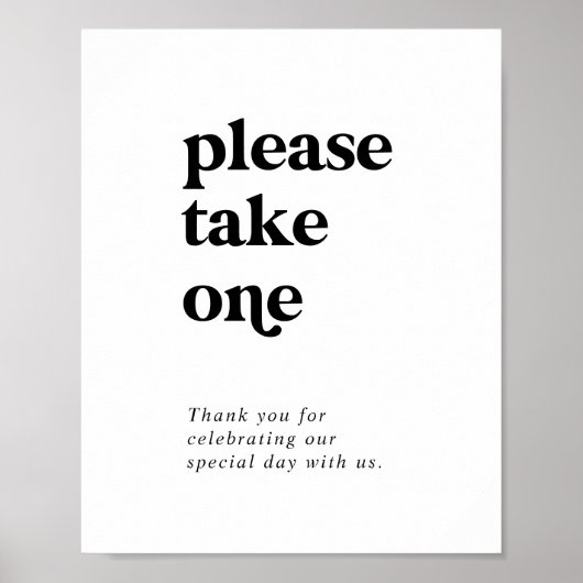 黒モダンタイポグラフィお願い一つ引き立て ポスター (正面)